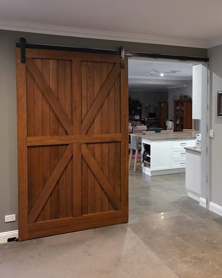 Sliding barn doors for study or workspace