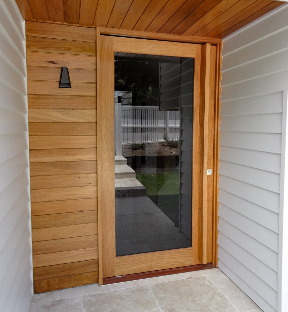 light brown custom Timber Entry doors
